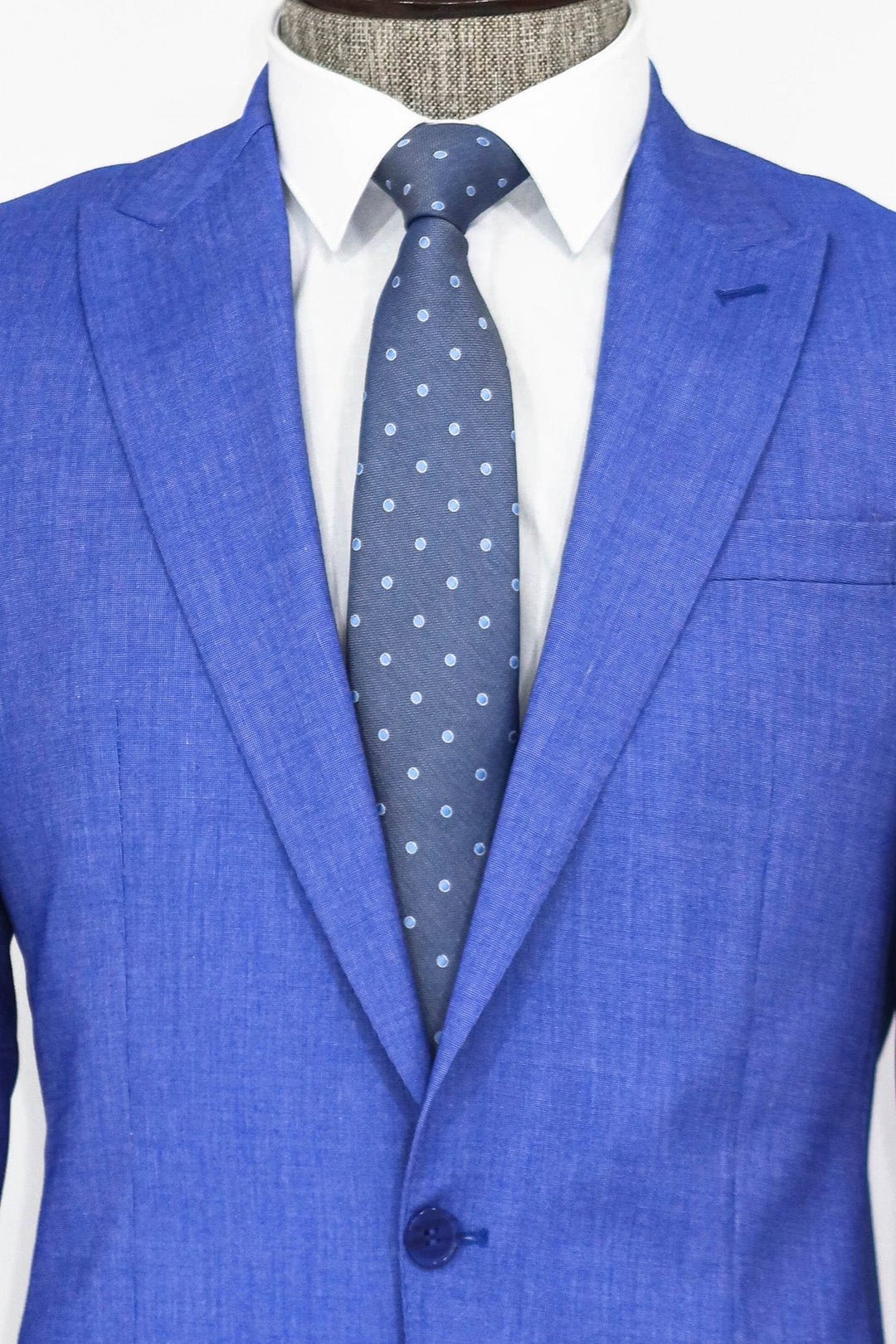 WSS 2 Piece Patterned Slim Fit Blue Men Suit  - Ealing