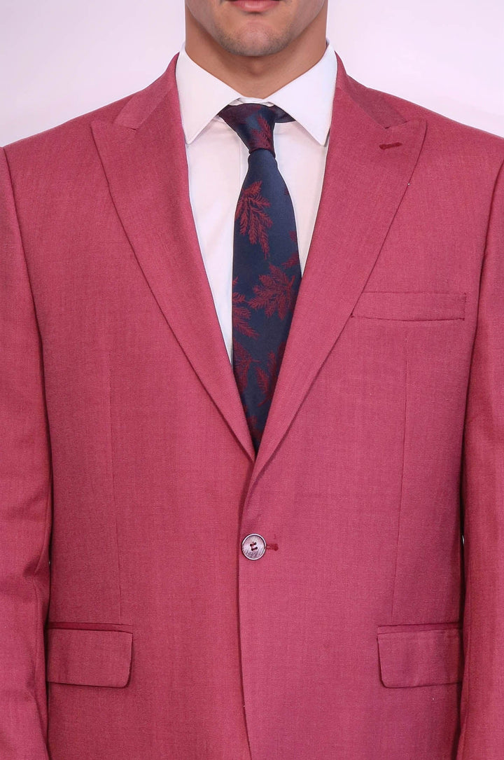 WSS 2 Piece Patterned Slim Fit Magenta Men Suit  - Mykolaiv