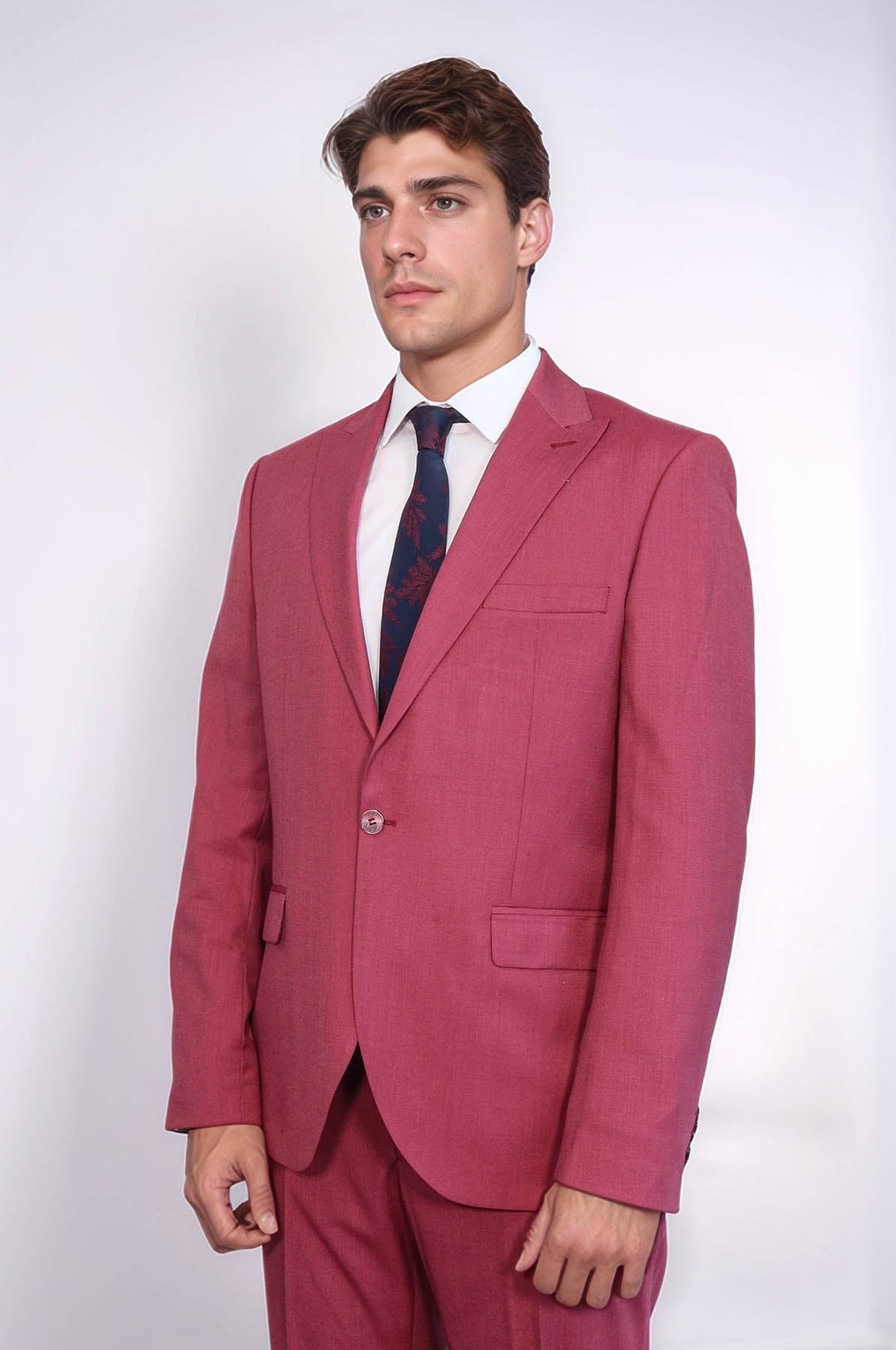 WSS 2 Piece Patterned Slim Fit Magenta Men Suit  - Mykolaiv