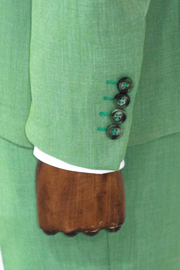 WSS 2 Piece Patterned Slim Fit Green Men Suit and Shirt Combination  - Coyuca de Catalán