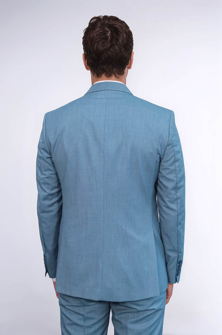 WSS Patterned 2 Piece Slim Fit Oil Green Men Suit  - Allentown