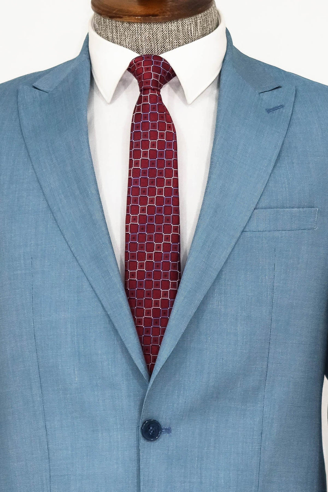 WSS Patterned 2 Piece Slim Fit Oil Green Men Suit  - Singen