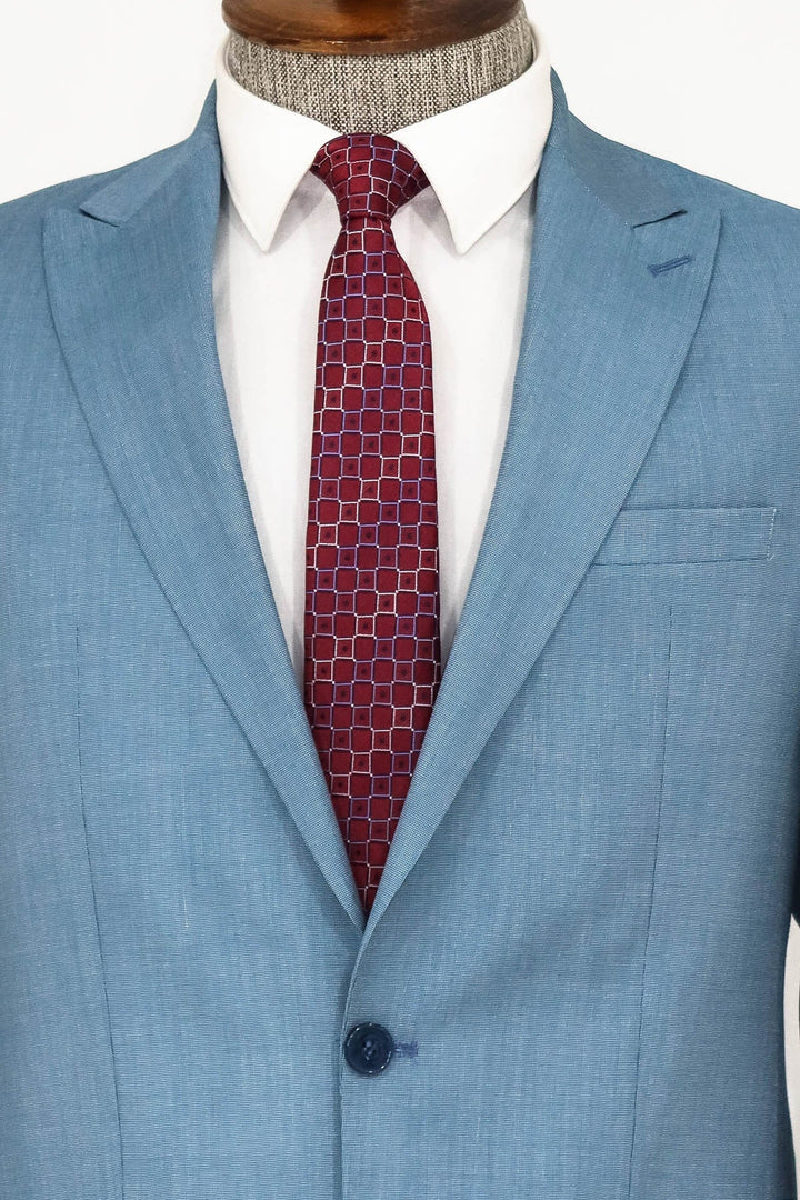 WSS Patterned 2 Piece Slim Fit Oil Green Men Suit  - Singen