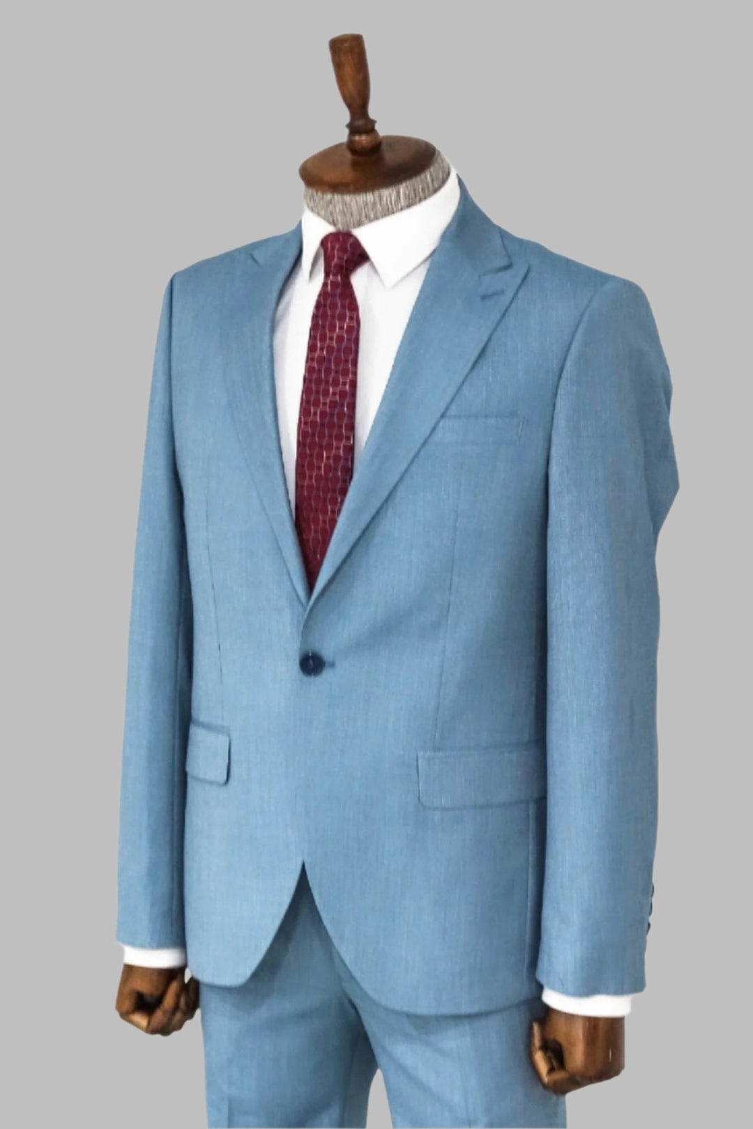 WSS Patterned 2 Piece Slim Fit Oil Green Men Suit  - Singen