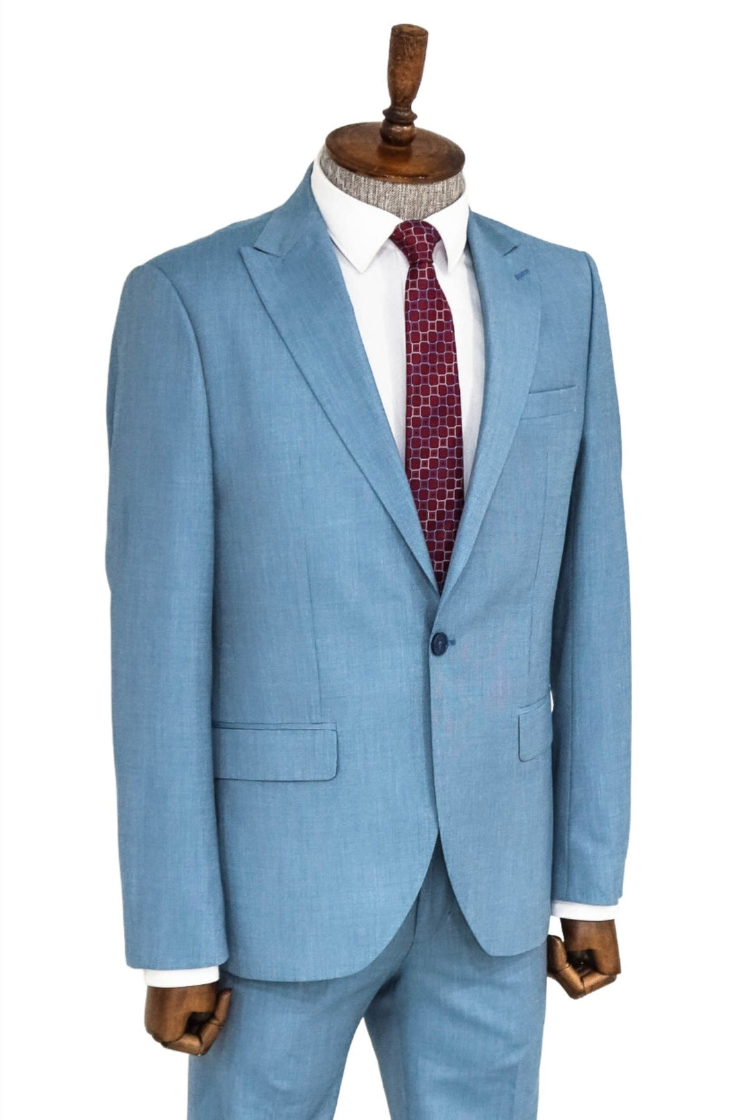 WSS Patterned 2 Piece Slim Fit Oil Green Men Suit  - Singen