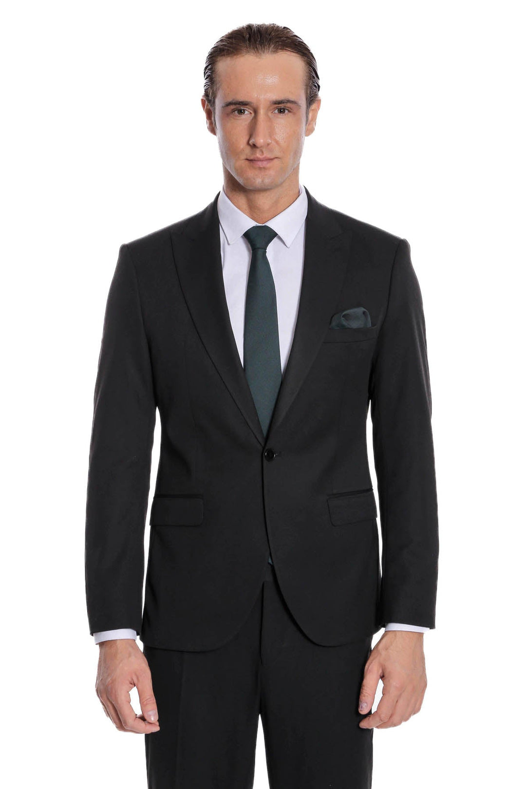 WSS Plain 2 Piece Slim Fit Black Men Suit  - Vaulx-en-Velin