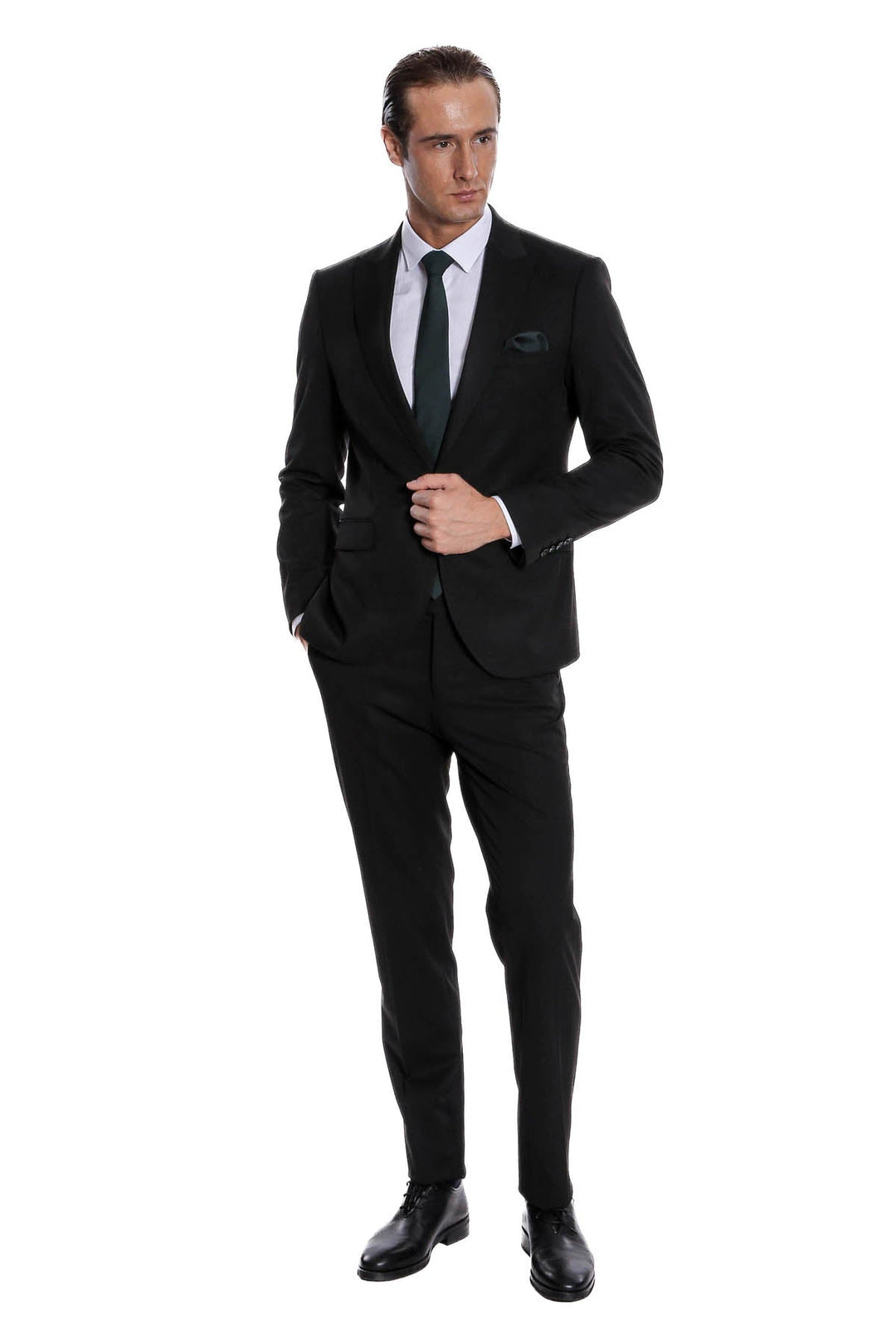 WSS Plain 2 Piece Slim Fit Black Men Suit  - Vaulx-en-Velin