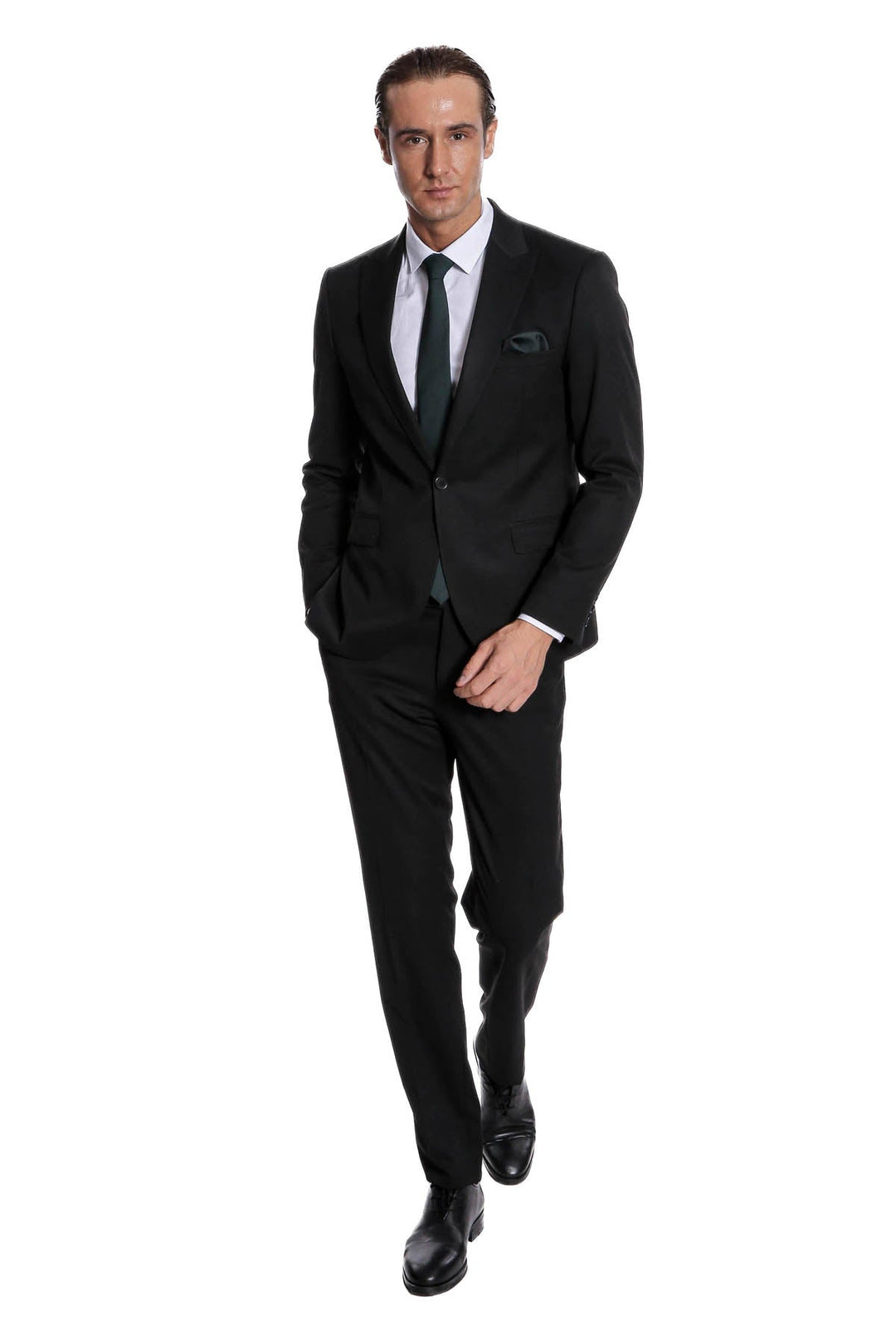 WSS Plain 2 Piece Slim Fit Black Men Suit  - Vaulx-en-Velin