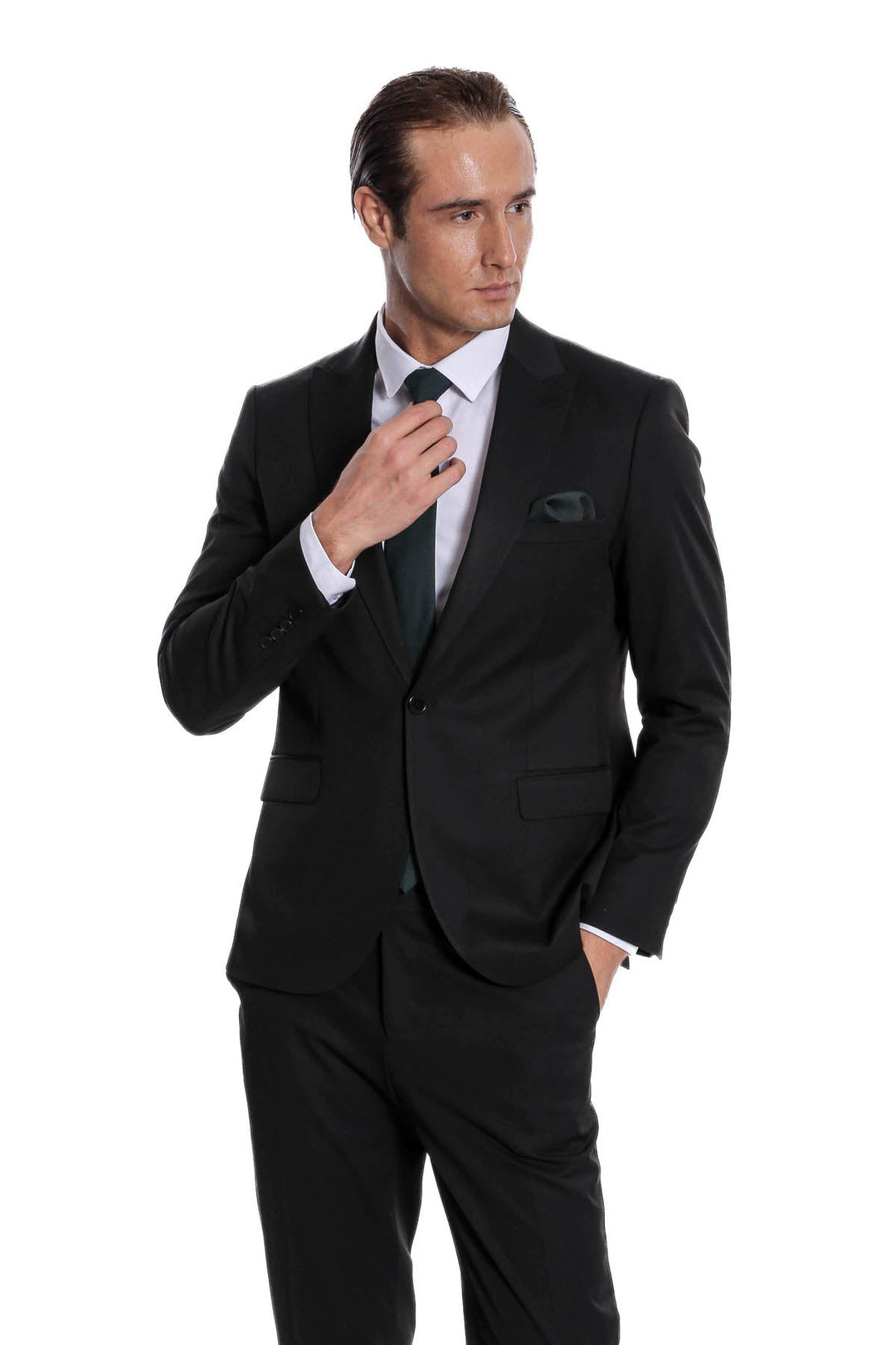 WSS Plain 2 Piece Slim Fit Black Men Suit  - Vaulx-en-Velin