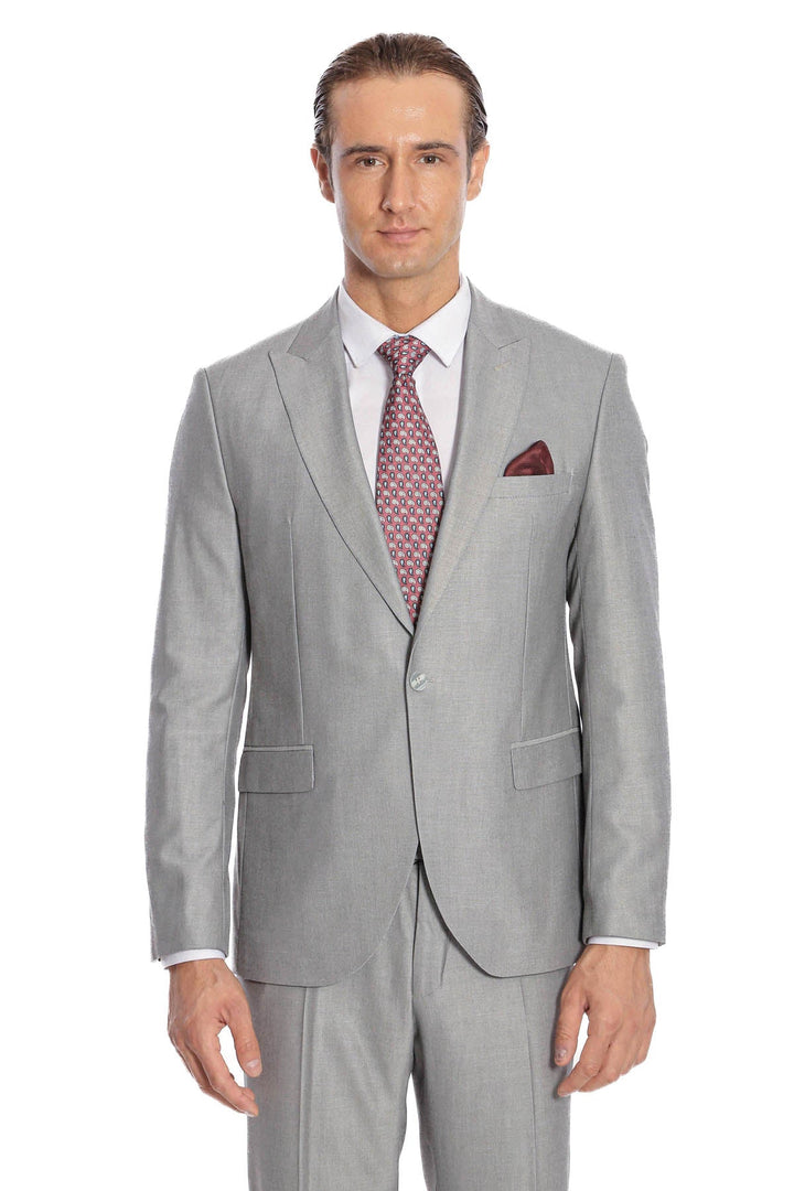 WSS Plain 2 Piece Slim Fit Grey Men Suit  - Burlington