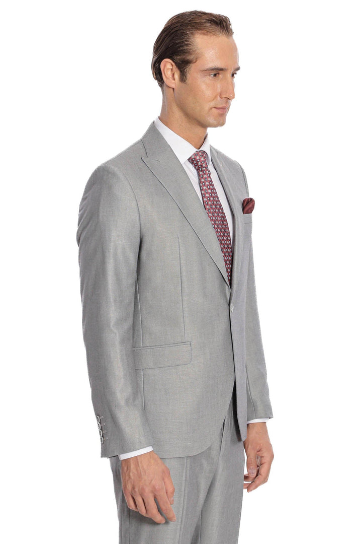 WSS Plain 2 Piece Slim Fit Grey Men Suit  - Burlington