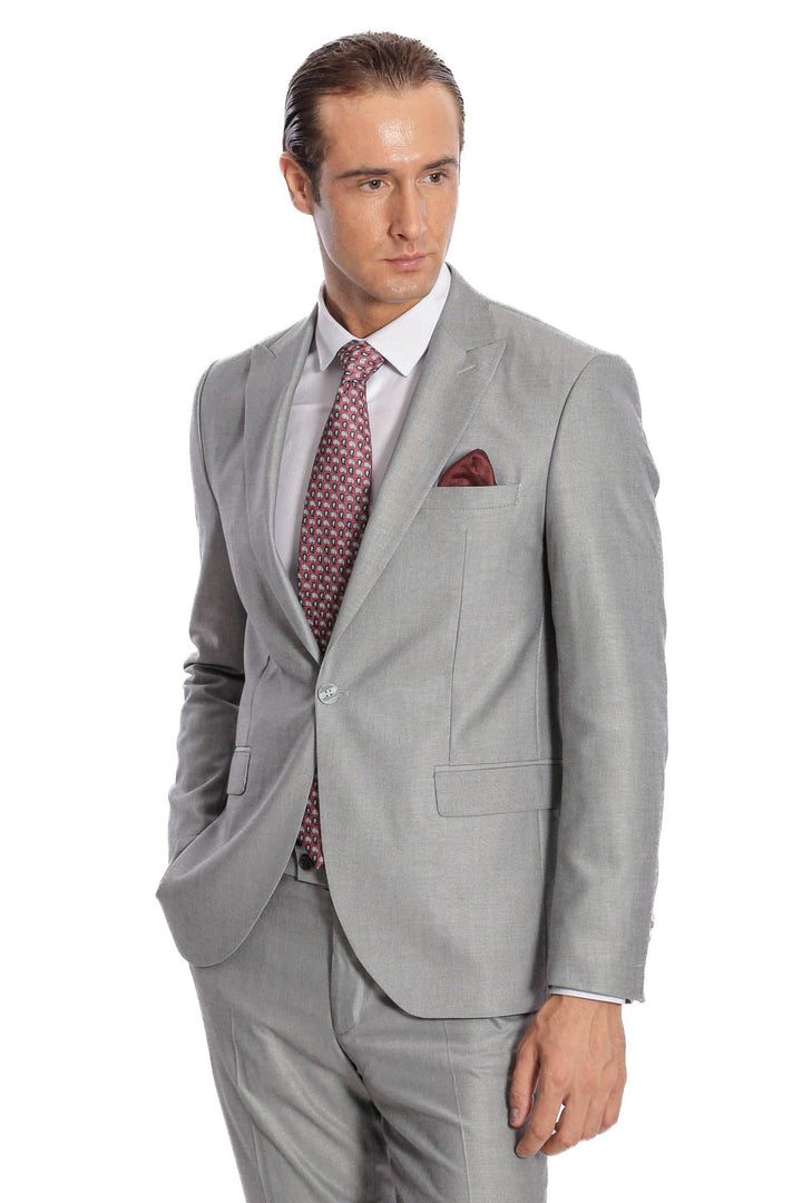 WSS Plain 2 Piece Slim Fit Grey Men Suit  - Burlington
