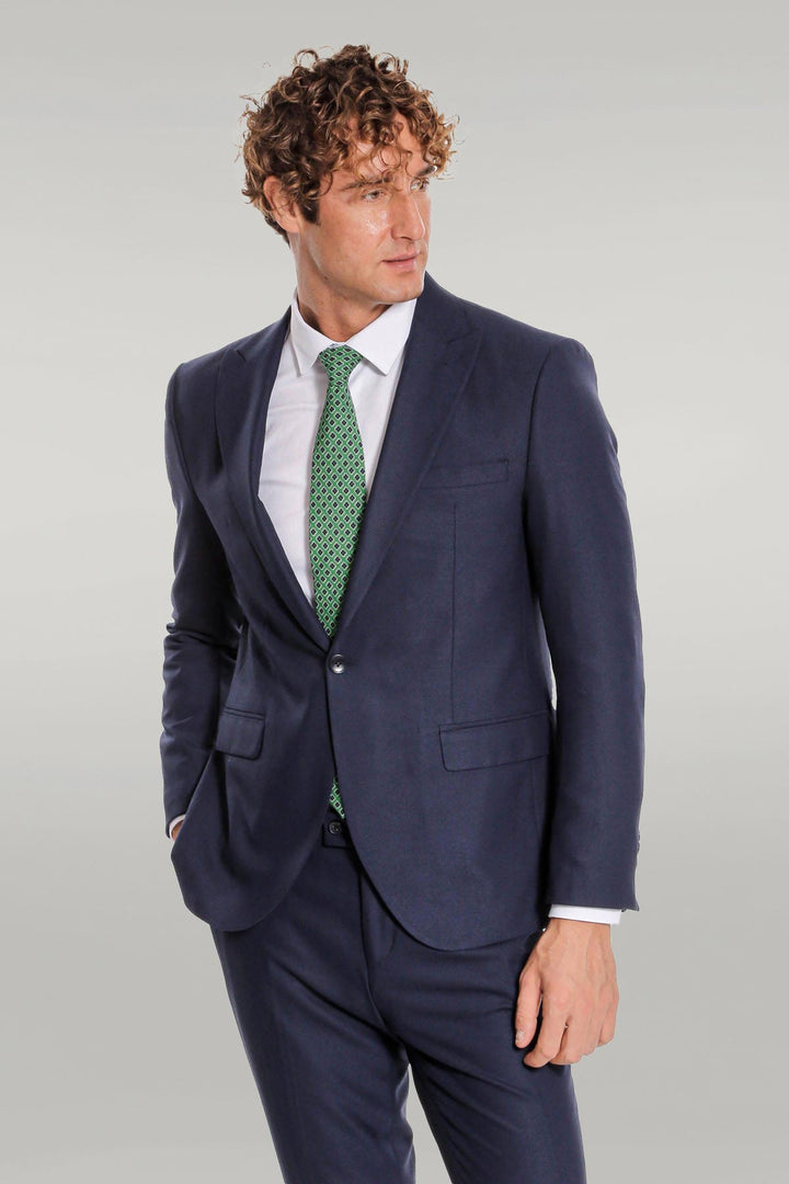 WSS Plain 2 Piece Slim Fit Navy Blue Men Suit  - Úbeda