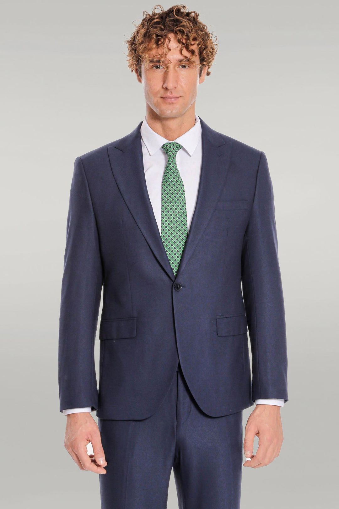 WSS Plain 2 Piece Slim Fit Navy Blue Men Suit  - Úbeda