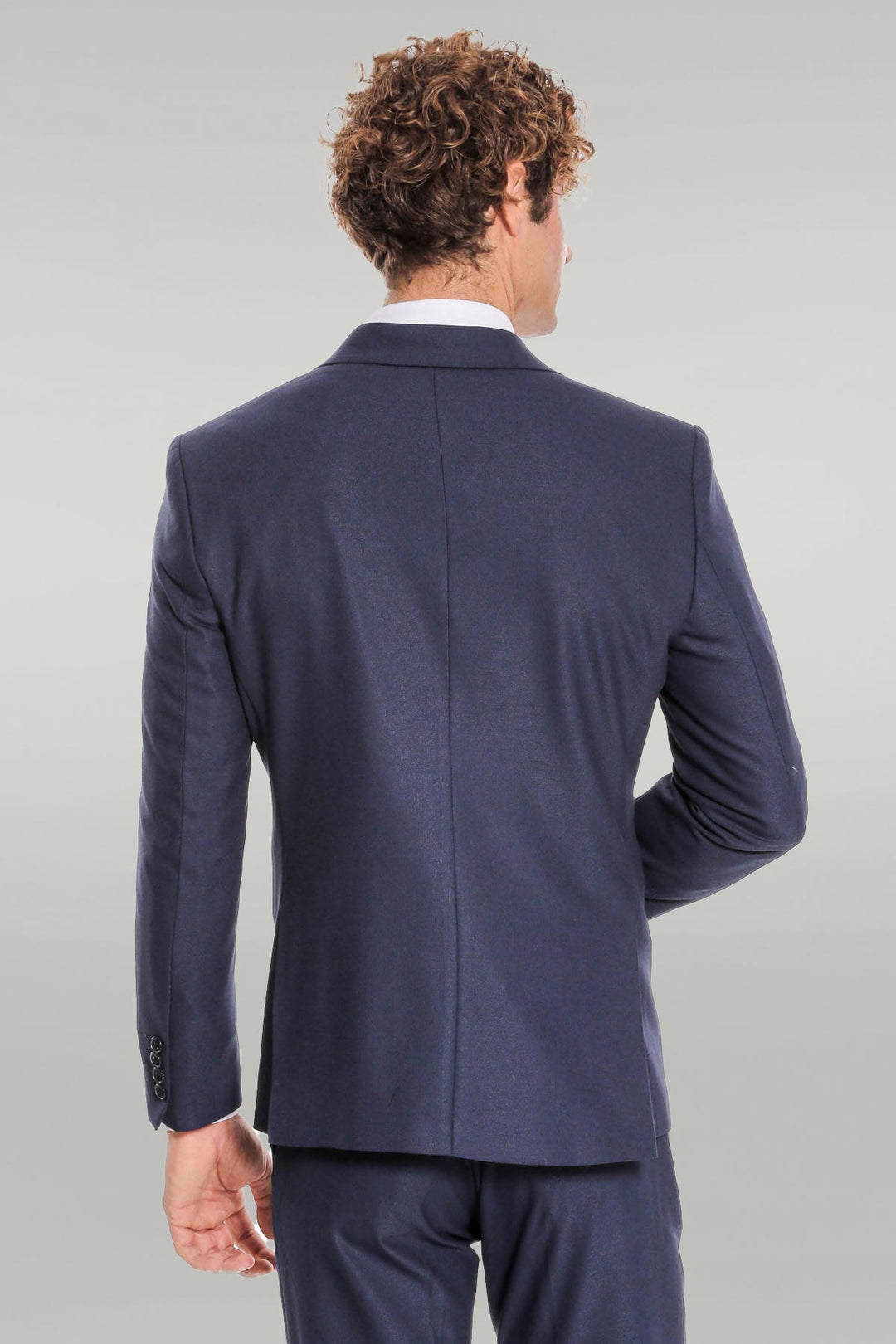 WSS Plain 2 Piece Slim Fit Navy Blue Men Suit  - Úbeda