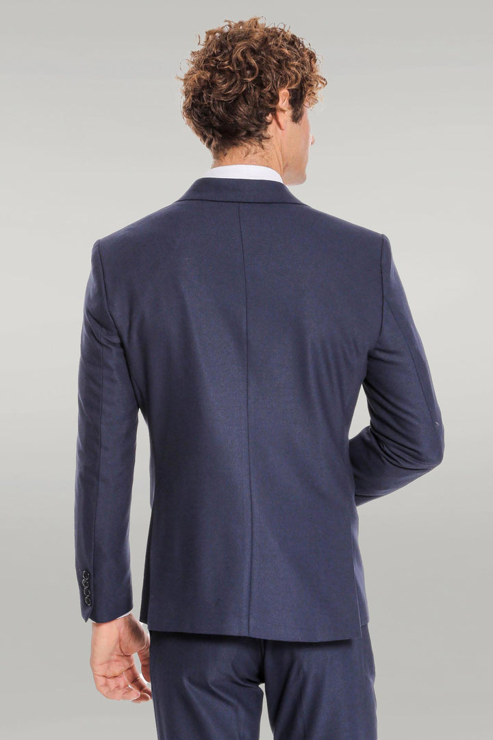 WSS Plain 2 Piece Slim Fit Navy Blue Men Suit  - Úbeda