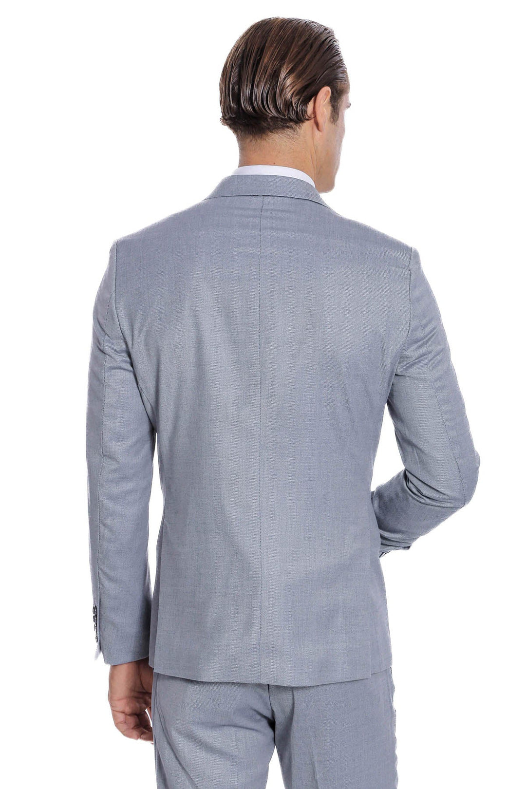 WSS Plain 2 Piece Slim Fit Grey Men Suit  - Willich