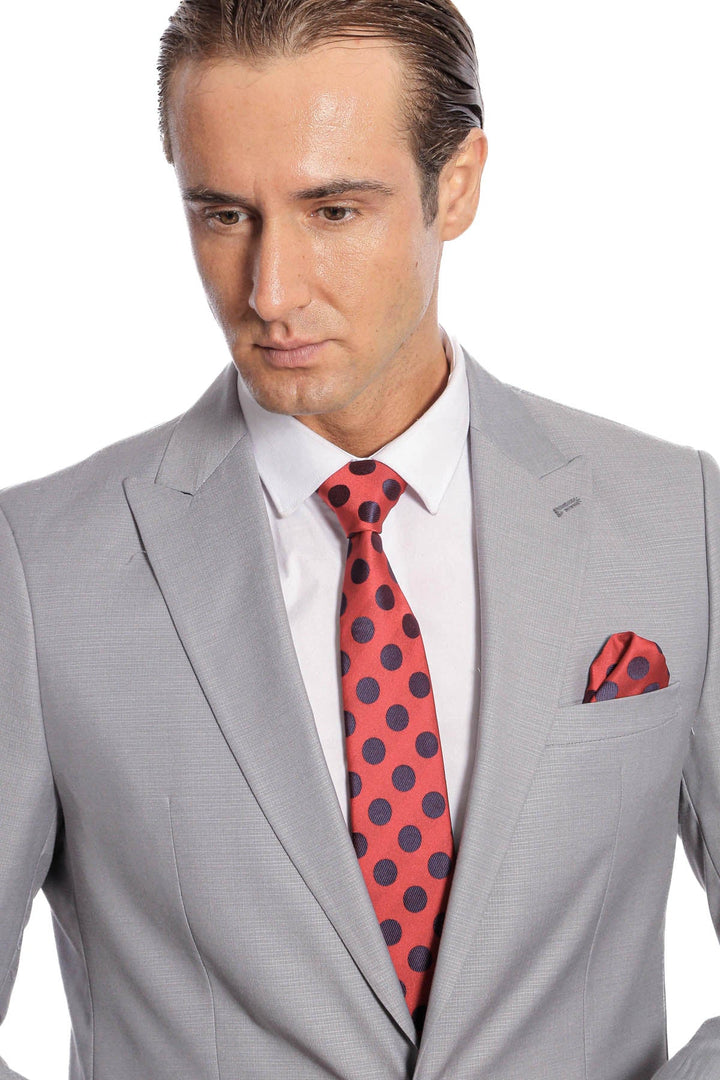 WSS Plain 2 Piece Slim Fit Grey Men Suit  - Appleton
