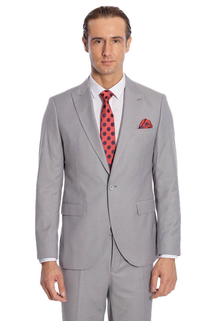 WSS Plain 2 Piece Slim Fit Grey Men Suit  - Appleton
