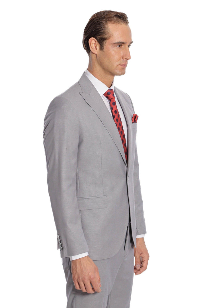 WSS Plain 2 Piece Slim Fit Grey Men Suit  - Appleton