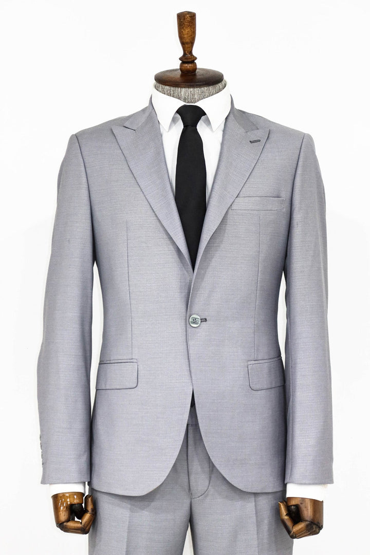 WSS Plain 2 Piece Slim Fit Grey Men Suit  - Appleton