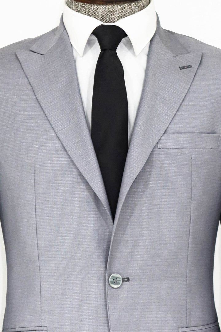 WSS Plain 2 Piece Slim Fit Grey Men Suit  - Appleton