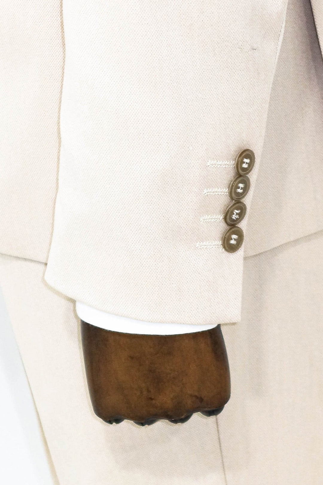 WSS Plain 2 Piece Slim Fit Cream Men Suit  - The Acreage