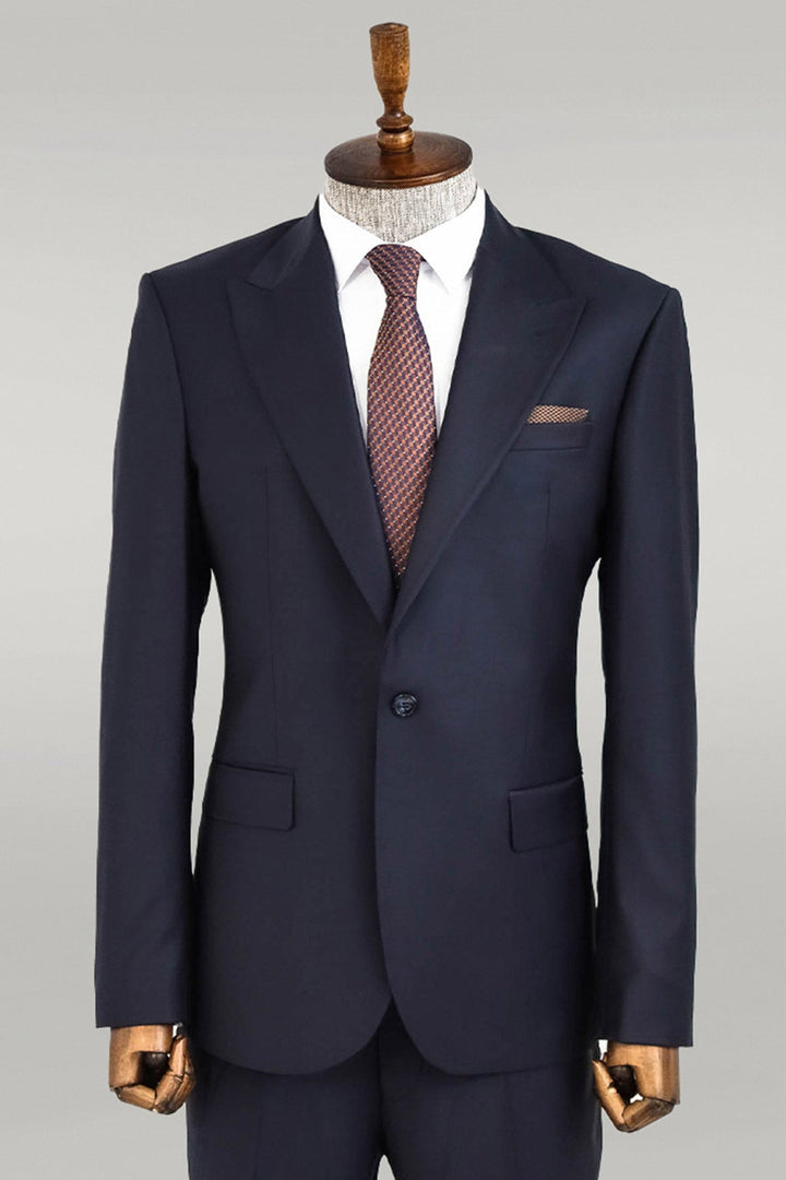 WSS Wool Navy Blue Men Suit  - Cranbourne