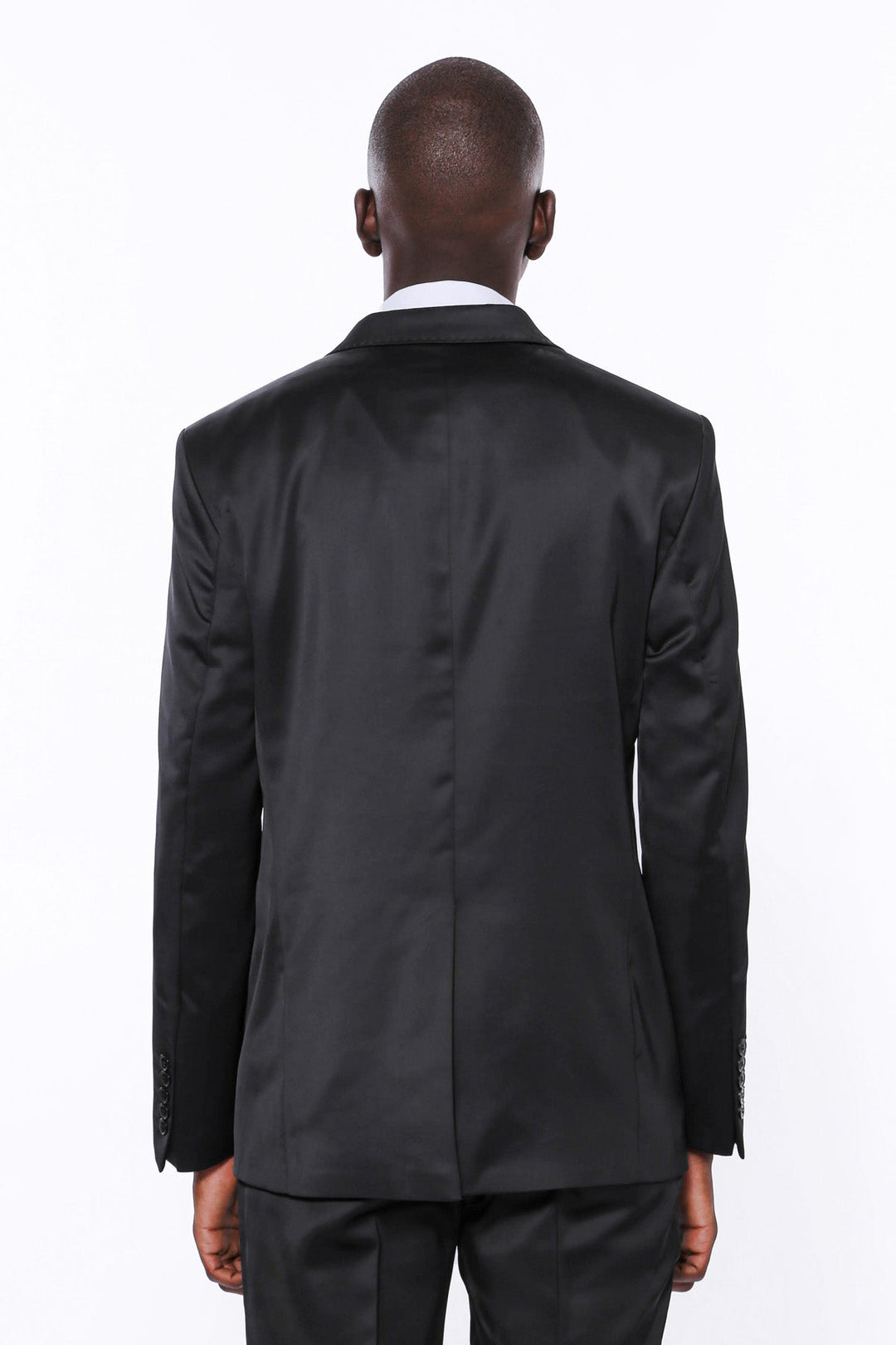WSS Two Buttons Two Piece Shiny Black Men Suit  - Winsen