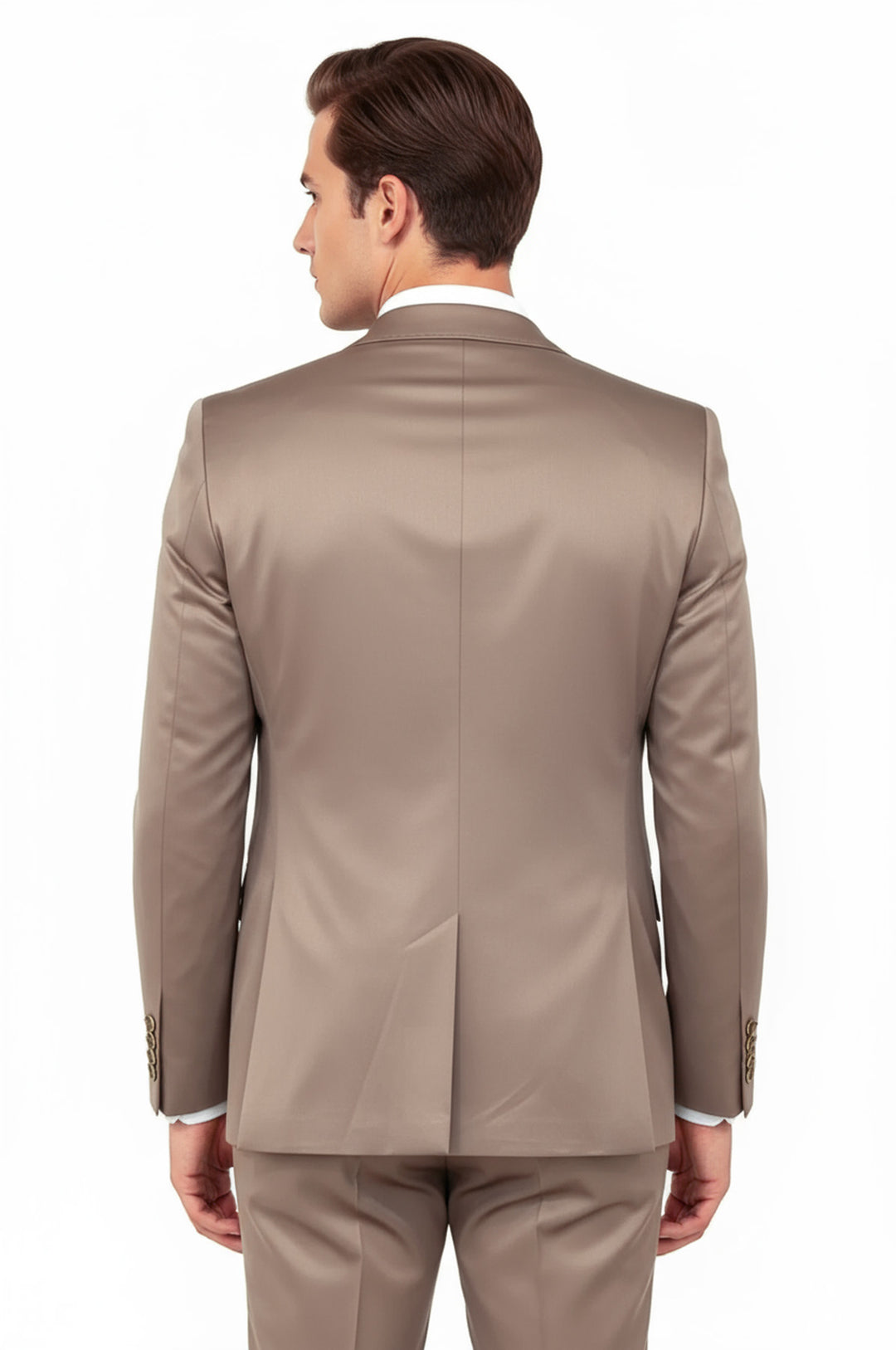 WSS Plain Vested Light Brown Men Suit  - El Ejido