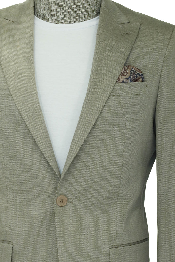 WSS Single Buttons 2 Piece Beige Men Suit  - Singen