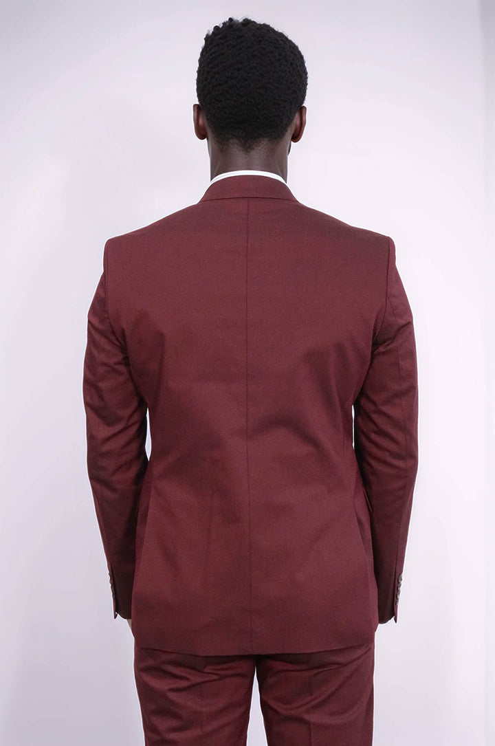 WSS Single Buttons 2 Piece Burgundy Men Suit  - Ahrensburg