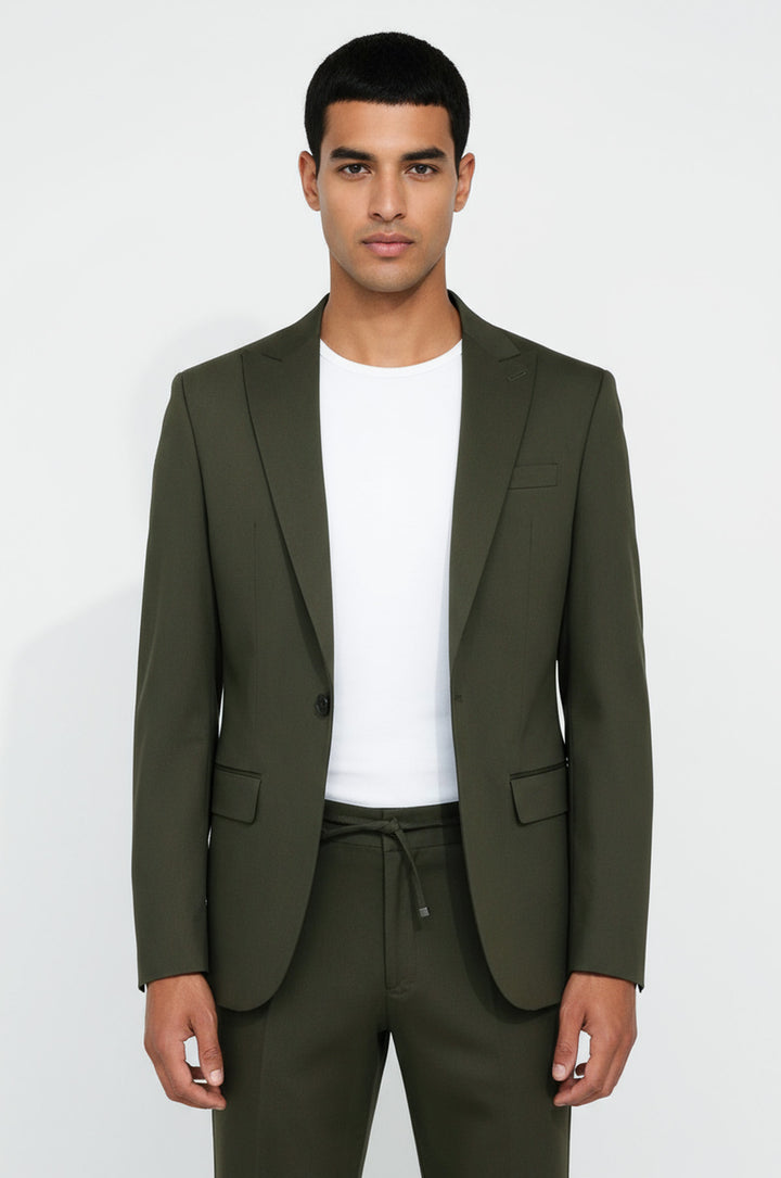 WSS Single Buttons 2 Piece Green Men Suit  - Augsburg
