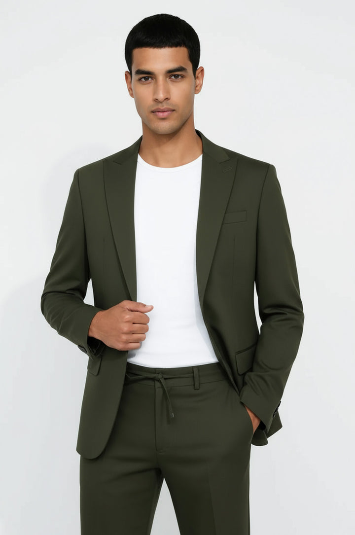 WSS Single Buttons 2 Piece Green Men Suit  - Augsburg