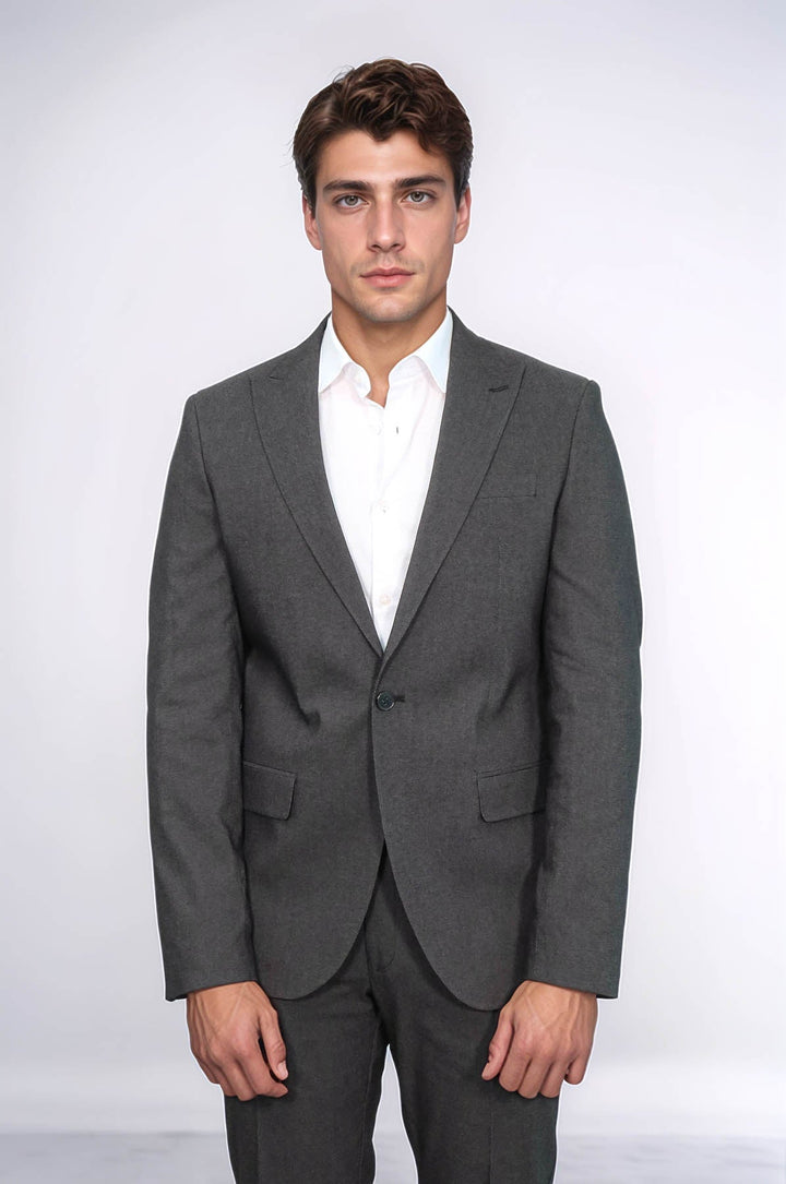 WSS Single Buttons 2 Piece Black Men Suit  - Blackpool