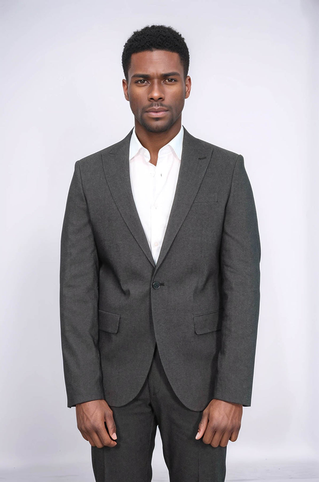 WSS Single Buttons 2 Piece Black Men Suit  - Palm Desert