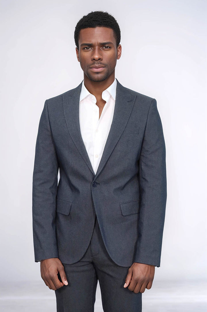 WSS Single Buttons 2 Piece Navy Blue Men Suit  - Almere