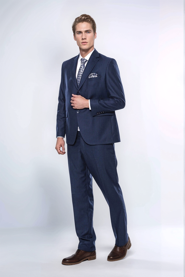 WSS 4 Drop Navy Blue Polyviscose Suit  - Fayetteville