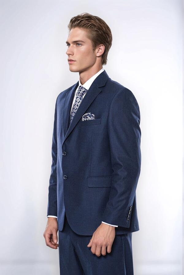 WSS 4 Drop Navy Blue Polyviscose Suit  - Fayetteville