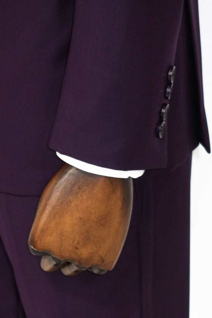 WSS Double Breasted Plain Wide Lapel Purple Men Suit  - Dachau