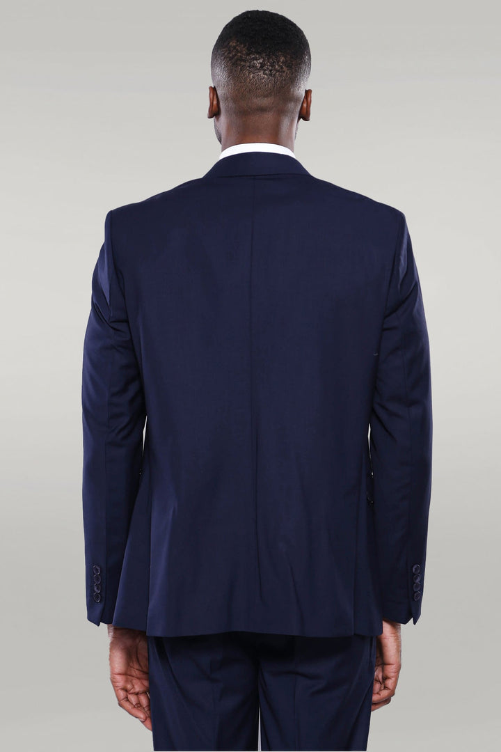 WSS Navy Blue Plain 3-Piece Suit with Vest  - Bakersfield