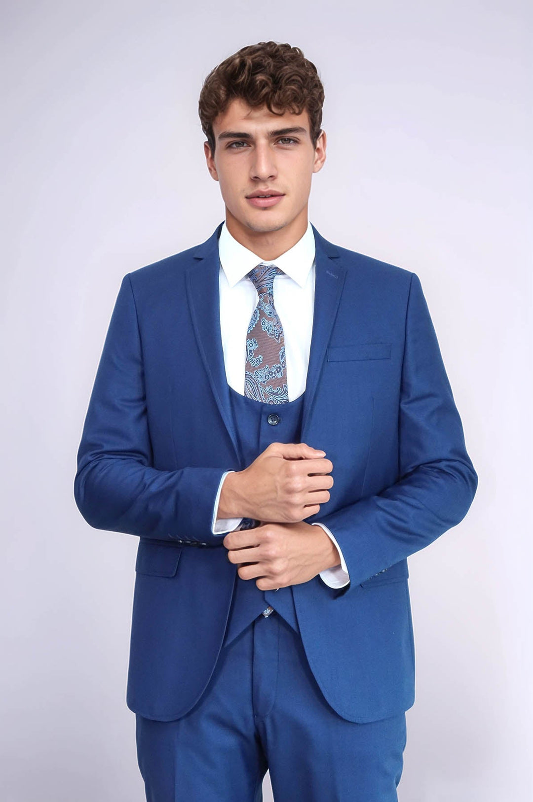 WSS Plain Vested Navy Blue Men's Suit  - Springfield