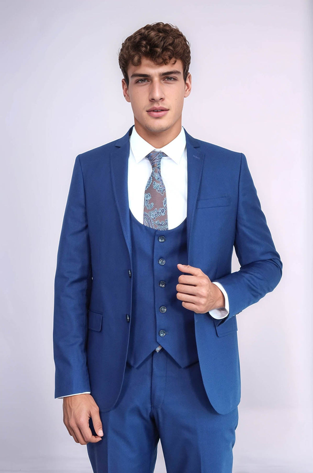 WSS Plain Vested Navy Blue Men's Suit  - Springfield
