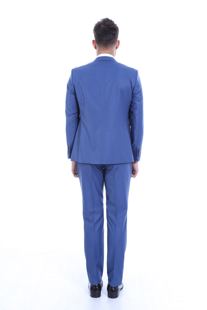 WSS Light Blue Slim Fit Men's Suit with Vest  - Bury Saint Edmunds