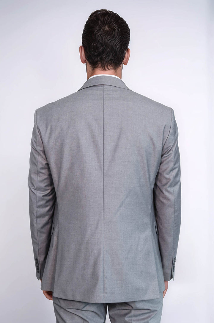 WSS Grey Slim Fit Men's Suit with Vest  - Thérmi