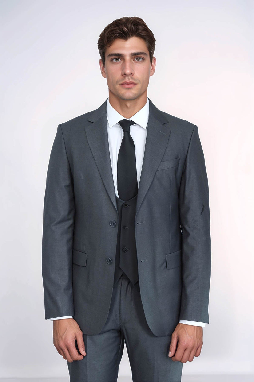 WSS Smoked Slim Fit Men's Suit with Vest  - Tuxtepec