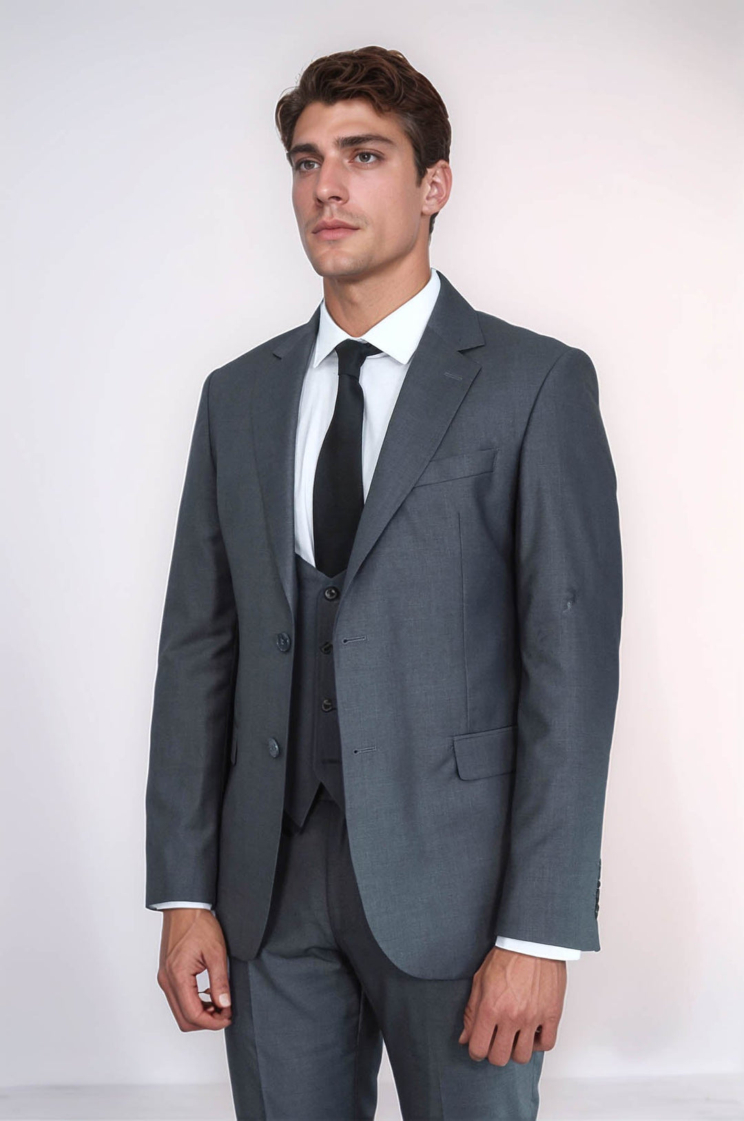 WSS Smoked Slim Fit Men's Suit with Vest  - Tuxtepec