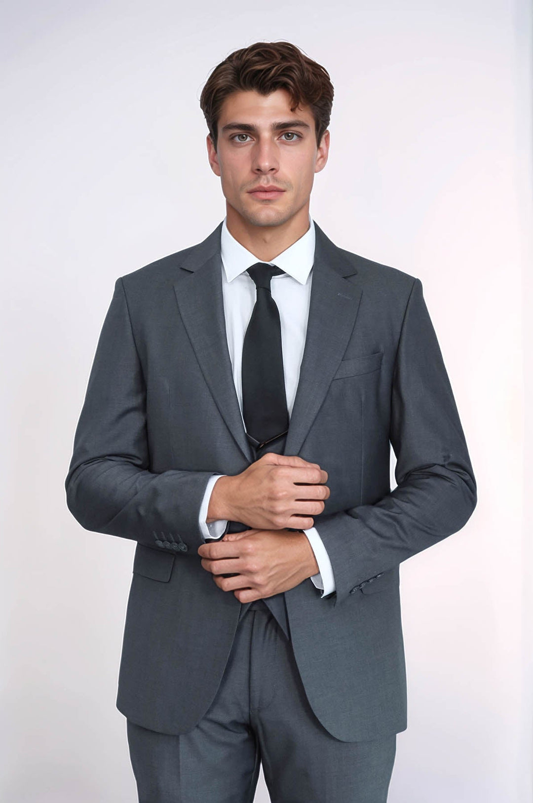 WSS Smoked Slim Fit Men's Suit with Vest  - Tuxtepec
