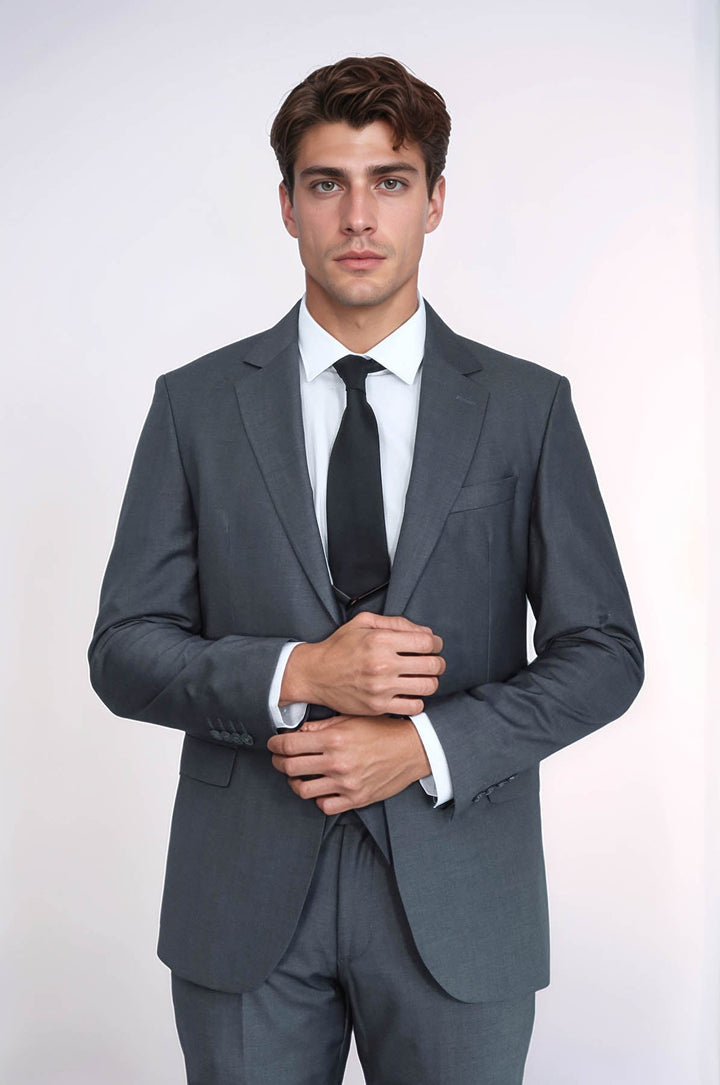 WSS Smoked Slim Fit Men's Suit with Vest  - Tuxtepec