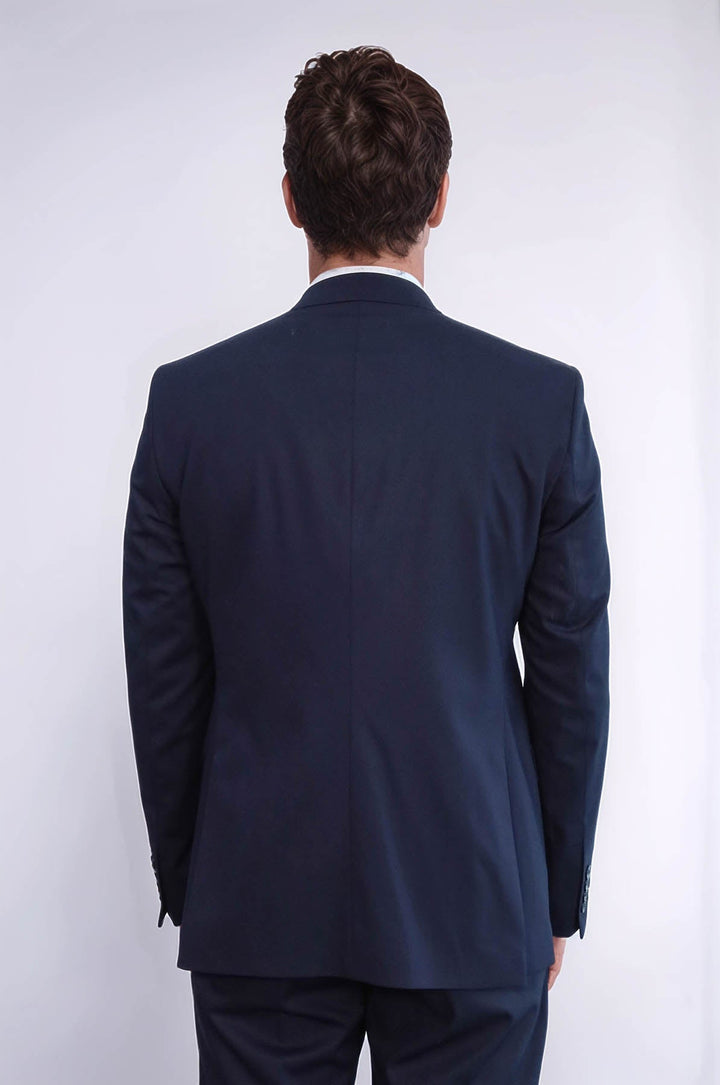 WSS Plain Slim Fit Navy Blue Men Suit  - Cedar Falls